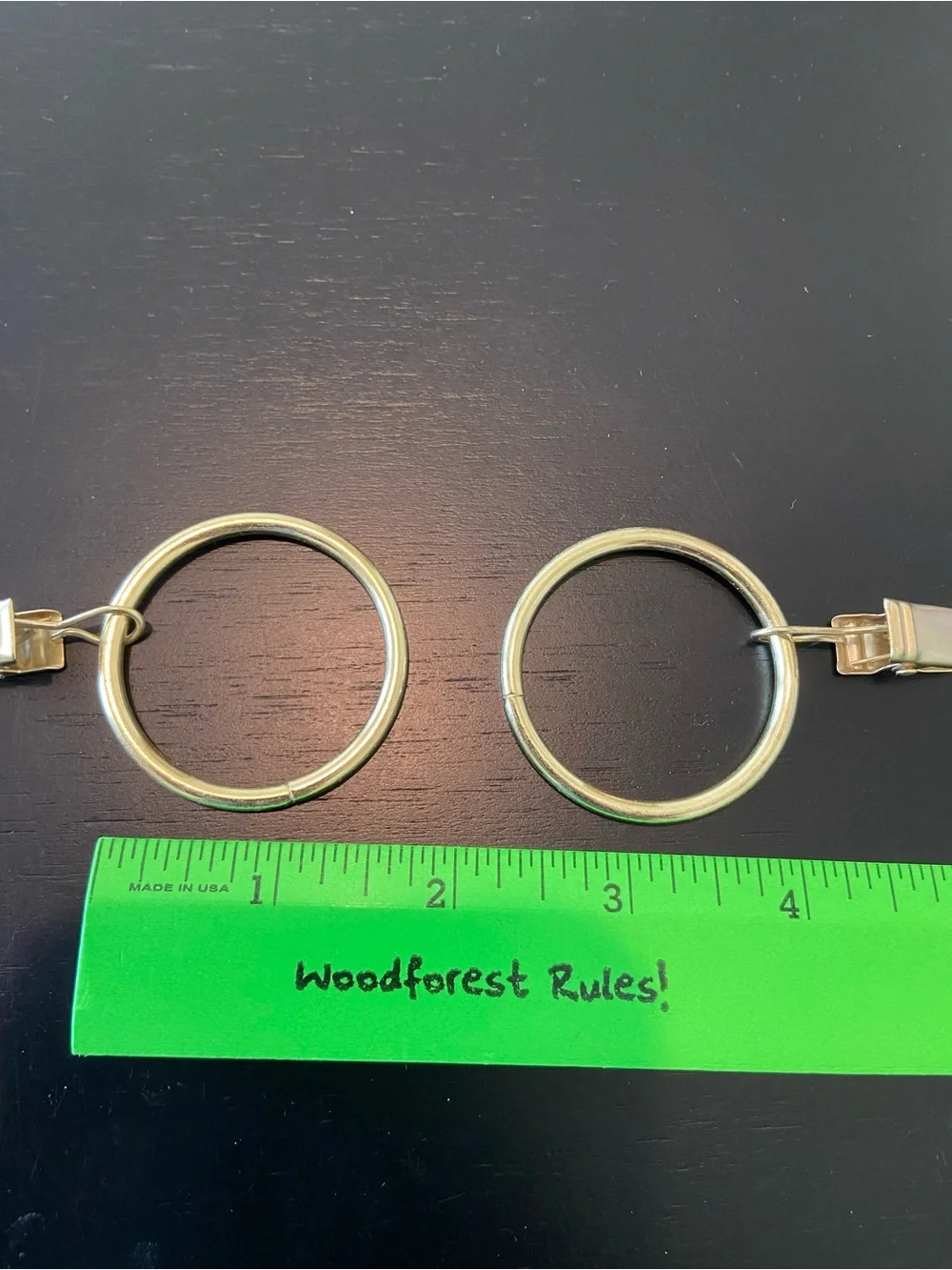 100 gold drapery curtain rings with clips 1.5